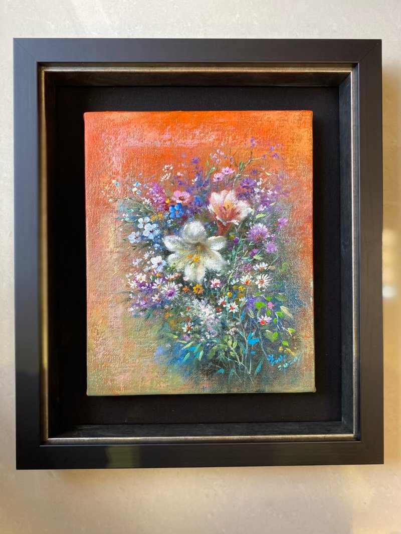 油畫精品創作 迎春百合 (20 cm*25.5 cm) 現貨不用等 - 擺飾/家飾品 - 棉．麻 多色