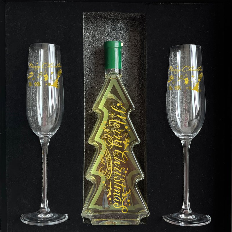 Christmas Gift Box | Christmas Gift Set Champagne Set Sparkling Wine Set [Christmas Engraving] Gift - แอลกอฮอล์ - แก้ว 