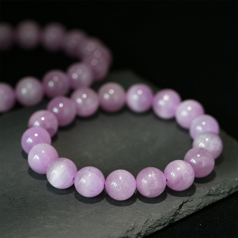 Pure natural kunzite one picture one thing cat eye pink amethyst bracelet - สร้อยข้อมือ - คริสตัล สีม่วง