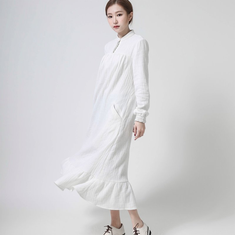 SU: MI said Eve Eve Cottontail Mermaid _6AF114_ White - One Piece Dresses - Cotton & Hemp White