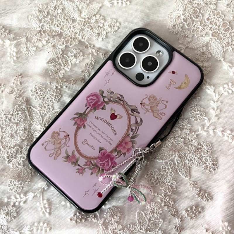 Fall in Love - Flower Pink Phone case - Phone Cases - Plastic Black