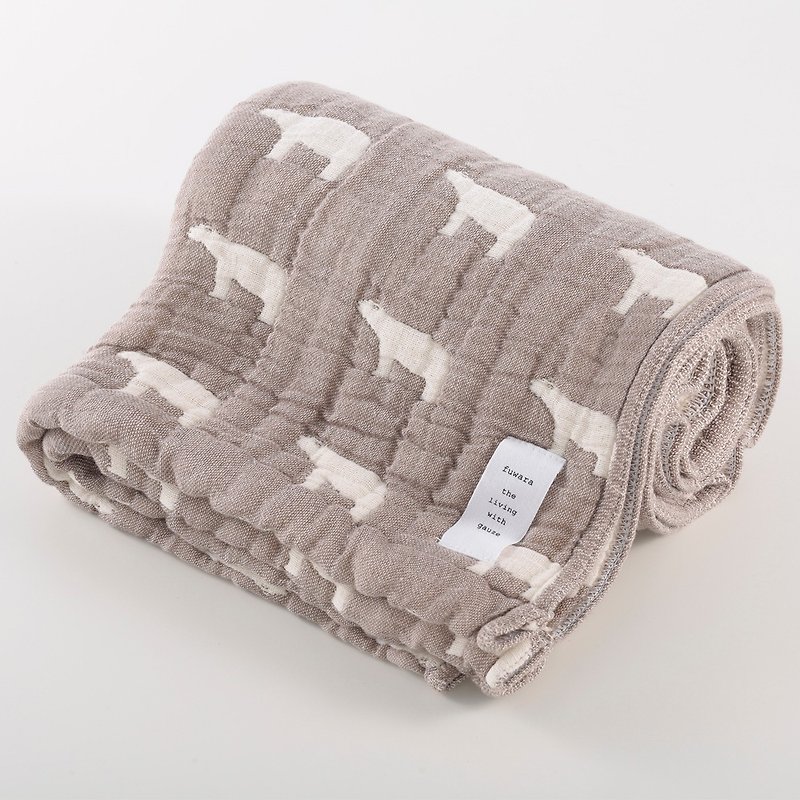 [Japan made immediate crepe] six heavy yarn bath towel - gray polar bear - Other - Cotton & Hemp 