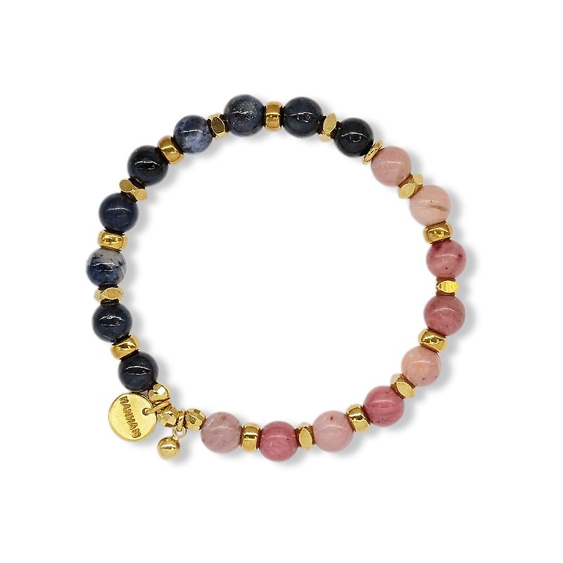 String series brass soda stone rhodopsite bracelet natural ore - Bracelets - Jade Multicolor