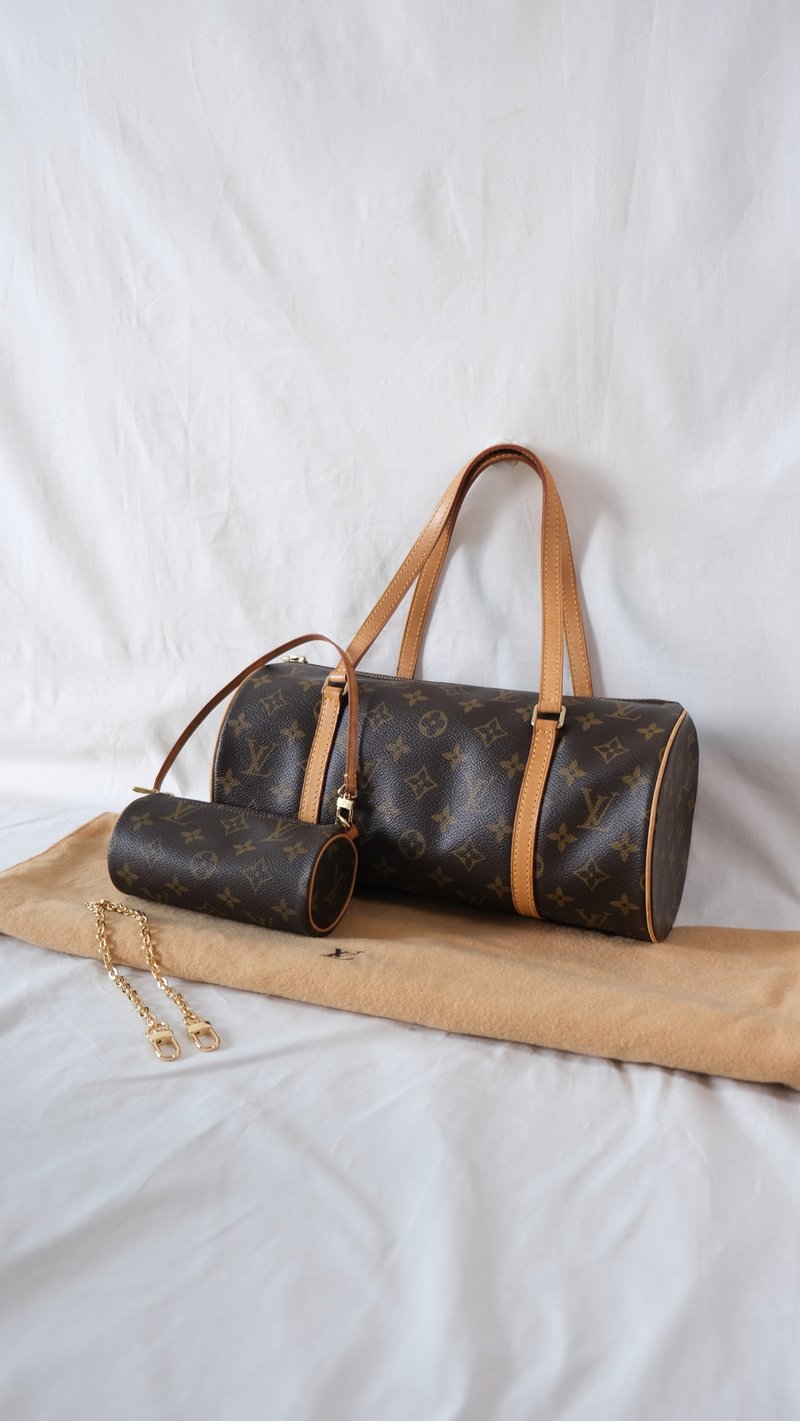 Louis Vuitton Papillon 30 handbag 側背包 手袋 外加金色鏈條 - 手提包/手提袋 - 真皮 咖啡色