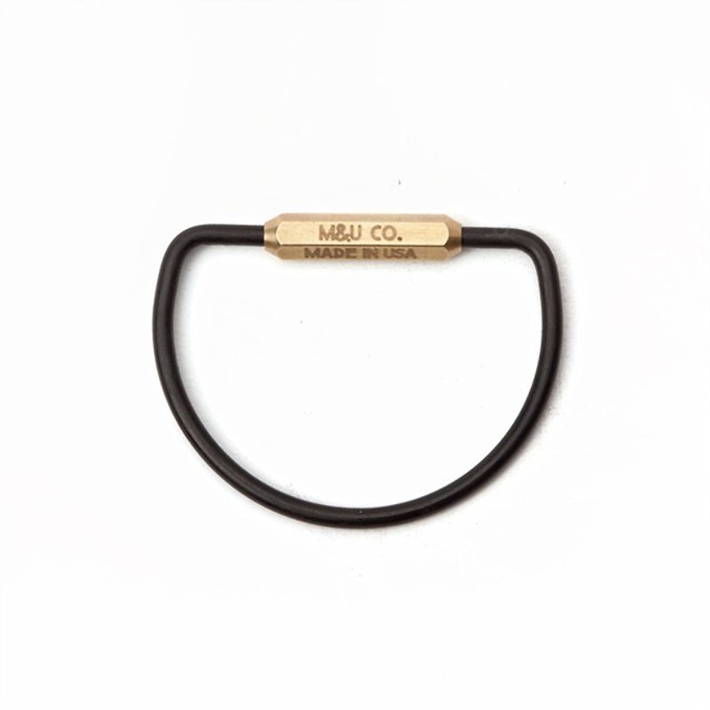 美國 M&U 手工半圓形染黑黃銅鑰匙圈 - 鑰匙圈/鎖匙扣 - 其他金屬 