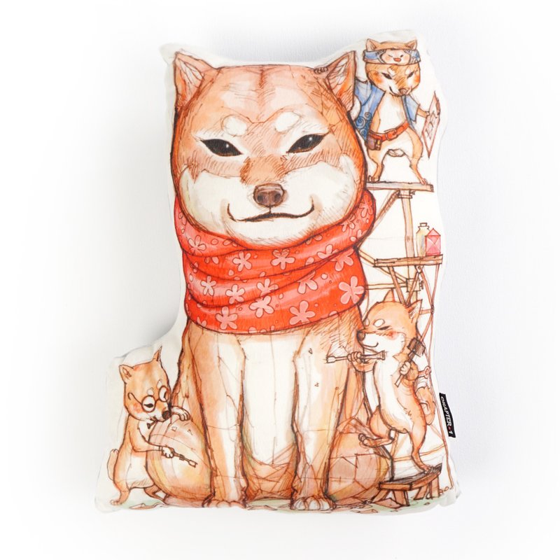 Hachiko Backrest pillow New arrival Gift New Year - 枕頭/抱枕 - 聚酯纖維 灰色
