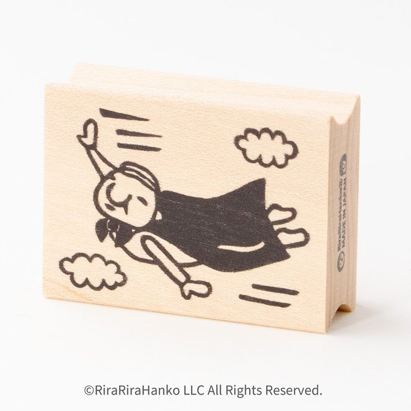 リニューアル　空飛ぶ岩井係長*30mmx40mm*ラバースタンプ*R964 - 印章/印台 - 木頭 
