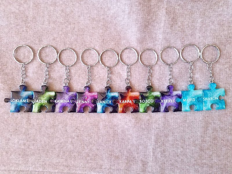 【Customized】Star puzzle - Keychains - Resin Multicolor