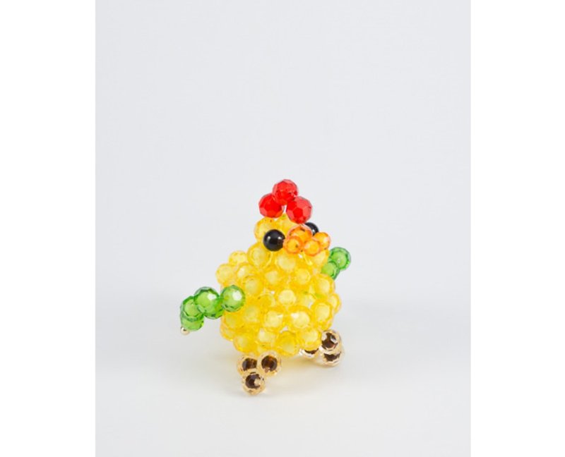 造型串珠-咕咕雞 - 鑰匙圈/鑰匙包 - 壓克力 黃色