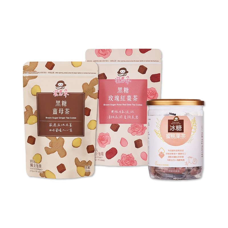 Brown sugar rock sugar tea brick honey friends early adopter group - warm series (ginger mother/rose red dates/peach) | gift giving - น้ำผึ้ง - วัสดุอื่นๆ ขาว