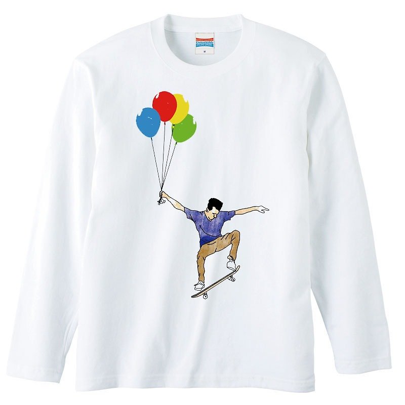 ロングスリーブTシャツ / UP 2 - Tシャツ メンズ - コットン・麻 ホワイト