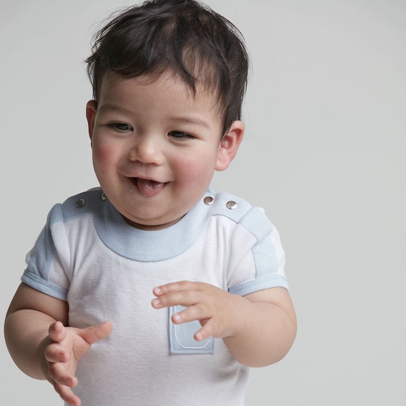 ミーユエギフトボックスボーイズオナラ服3着 - 出産祝い用贈物 - コットン・麻 ブルー