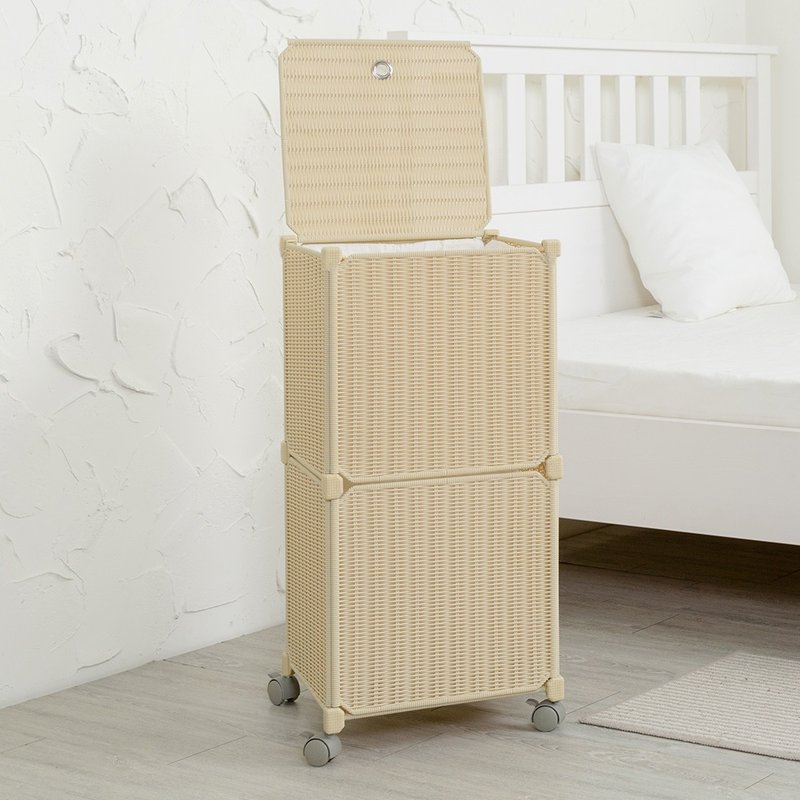 Rattan cube combination mobile laundry basket (with wheels)-DIY-multiple colors available - กล่องเก็บของ - วัสดุอีโค หลากหลายสี