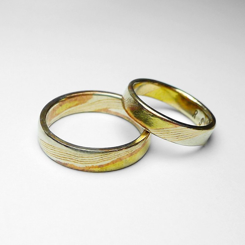 Mokume Gane Ring - General Rings - Other Metals Gold