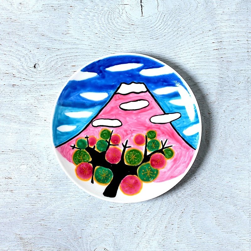 春の富士山part2 - 小皿 - 磁器 多色
