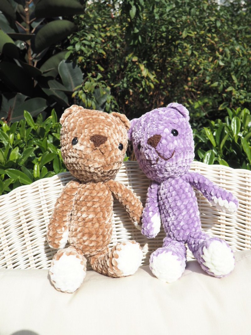 Crocheted cute bear - ตุ๊กตา - ไฟเบอร์อื่นๆ สีม่วง