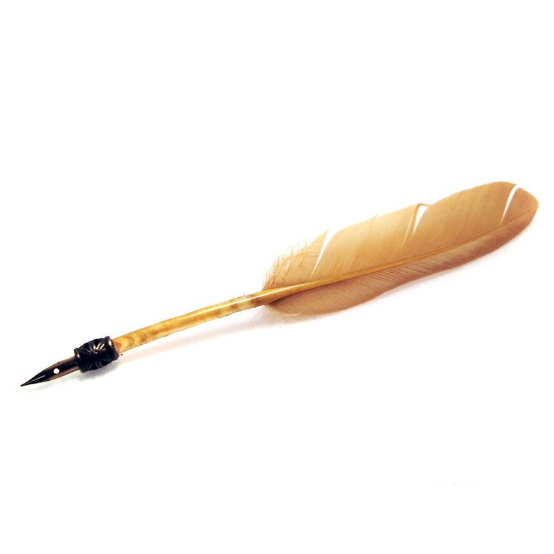 Mini/handmade feather pen-dip pen-fountain nib-gold - Fountain Pens - Other Materials Gold