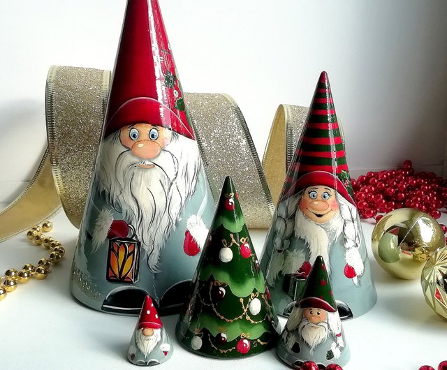 Big Christmas Gnomes Holiday Scandinavian Gnome Christmas Decor nesting dolls Shop WorkShopMatryona Other Pinkoi