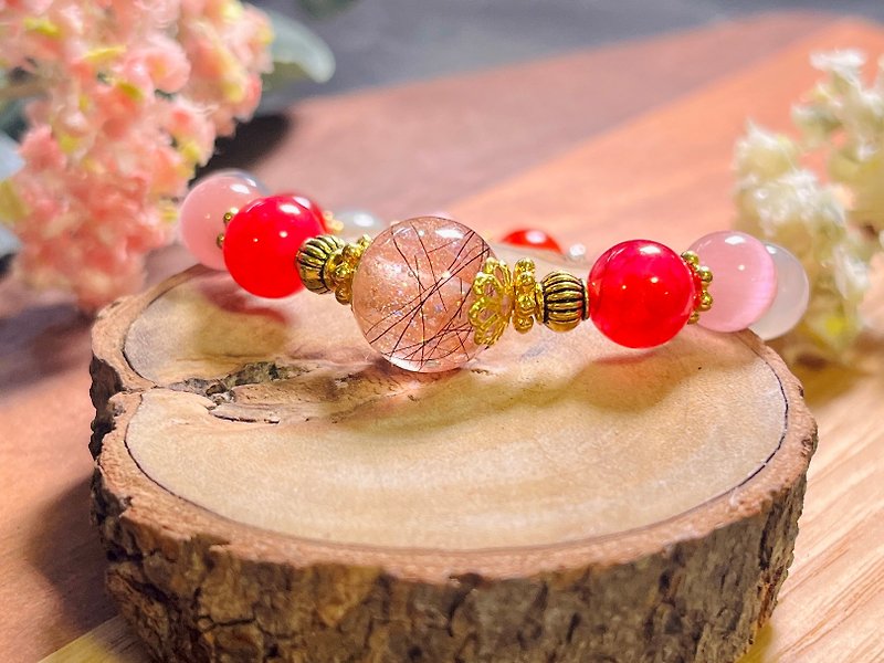 Pet hair crystal bracelet pet hair/lanugo pet souvenir resin glue customization - Bracelets - Crystal Pink