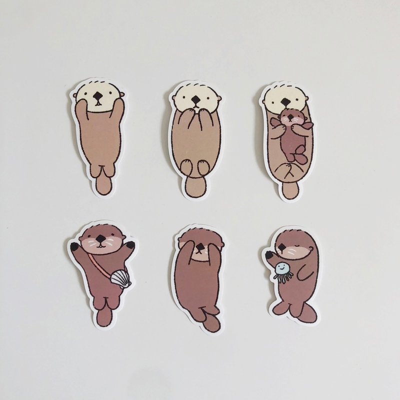 Sea otter Mibao  Waterproof Stickers (Choose Any 4 for a Discount) - สติกเกอร์ - กระดาษ 