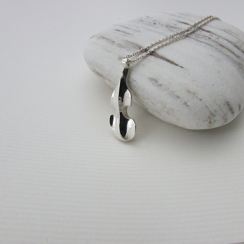 violin necklace | mittag jewelry | handmade and made in Taiwan - Necklaces - Silver Silver