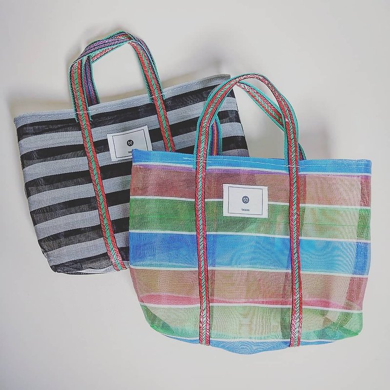 Taiwan Retro Eggplant Shopping Bag Retro Vegetable Basket Bag Eco Shopping Bag-L - Handbags & Totes - Nylon Multicolor