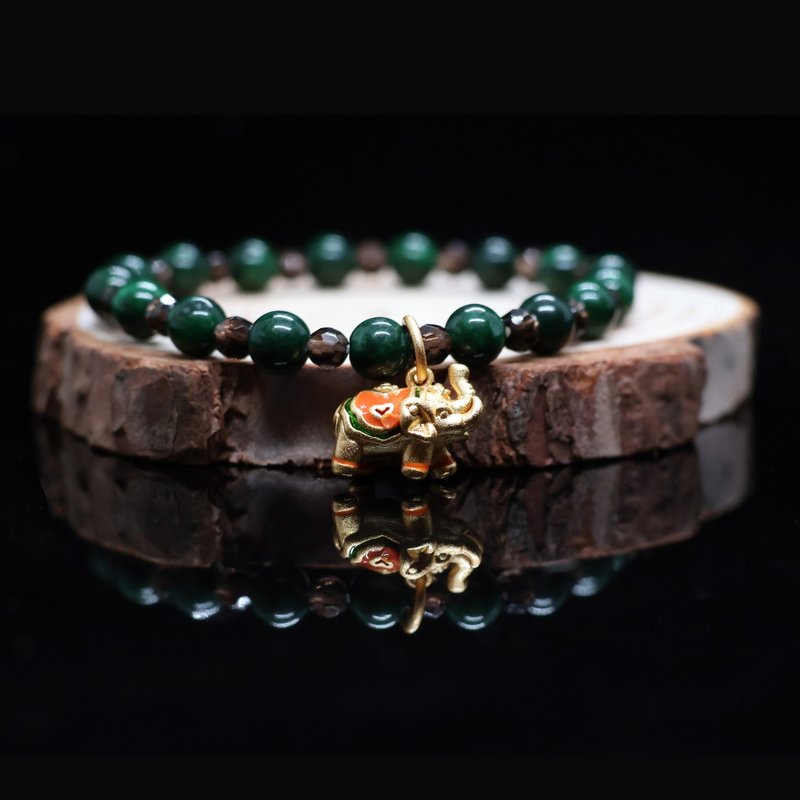 【Tea in the Rainforest】Ureyite & Smoky Quartz Bracelet - Bracelets - Crystal 