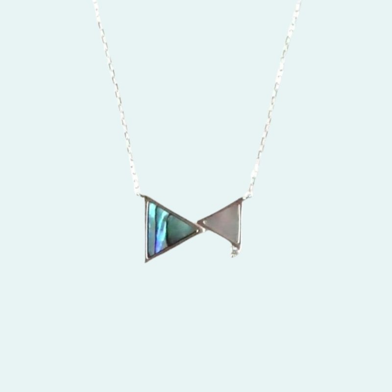 K10WG Abalone Necklace - สร้อยคอ - โลหะ สีเงิน