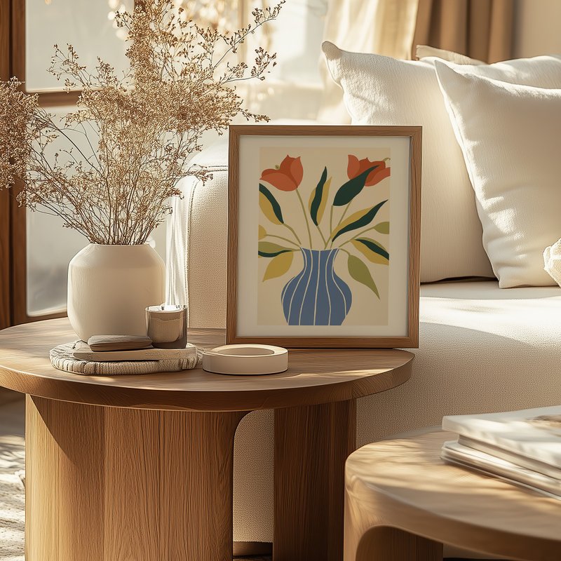 花びらが赤くなる / 花のイラストポスターと絵画 - ポスター・絵 - 紙 