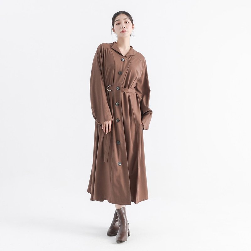 ngyang_high-spirited strappy dress_24AF102_coffee - One Piece Dresses - Polyester Brown