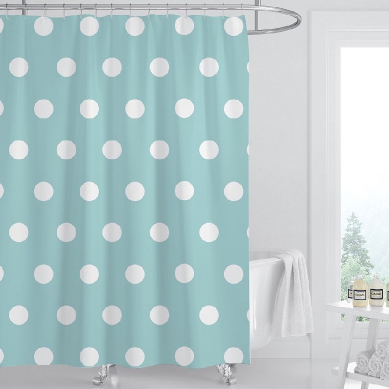 Wenchuang Shower Curtain-Green Dots - อุปกรณ์ห้องน้ำ - เส้นใยสังเคราะห์ หลากหลายสี