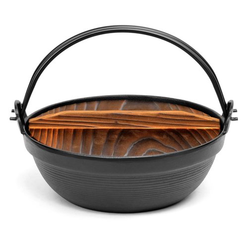 Specializing in Nambu Ironware 巖鑄 南部鐵器 鐵鍋深形21cm 帶木蓋 IH對應 日本製