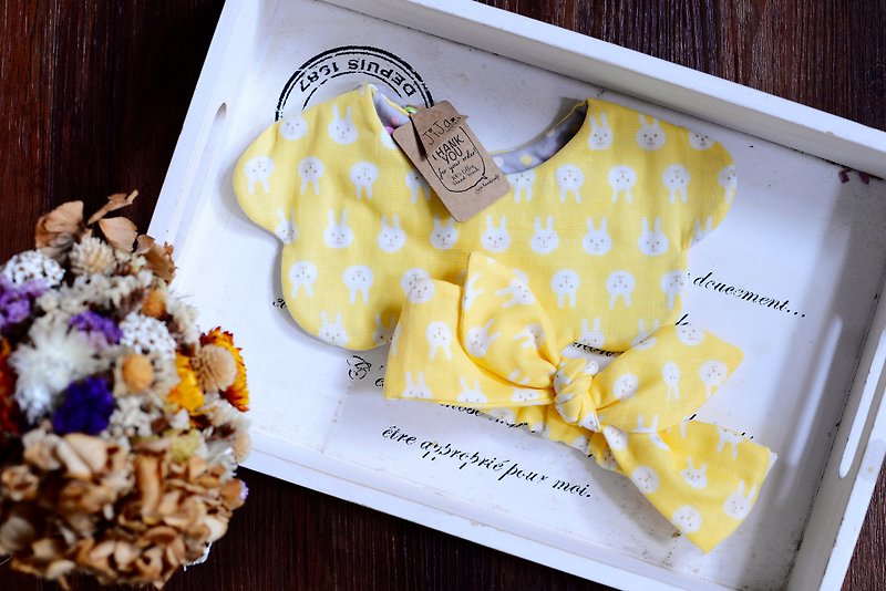 Cute little rabbit hand for baby gift set - Bibs - Cotton & Hemp Yellow