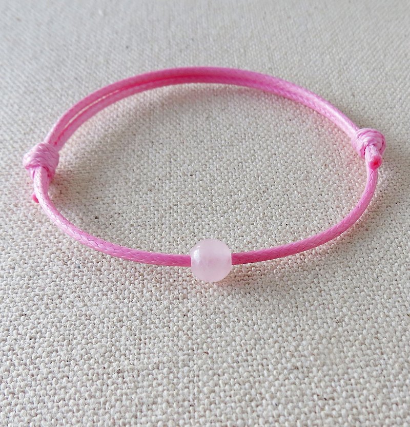 Fashion [lucky stone] powdered crystal Korean wax bracelet ~ ~ romance, good popularity - Bracelets - Gemstone Pink