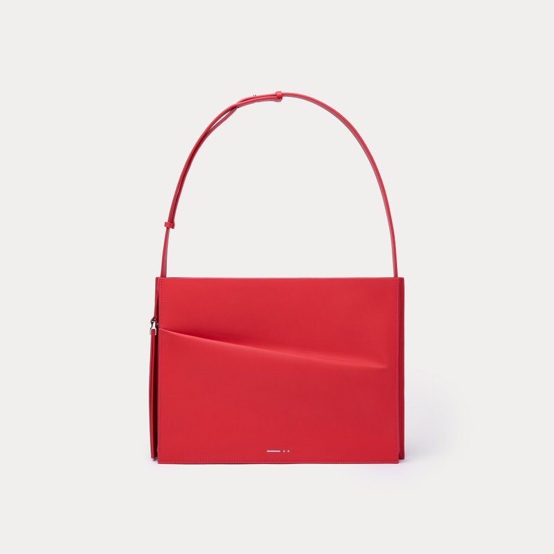 dashbrand DA33 Rumple - Red (Leather Handbag) Shoulder Bag Minimal Bag - 手提包/手提袋 - 真皮 紅色