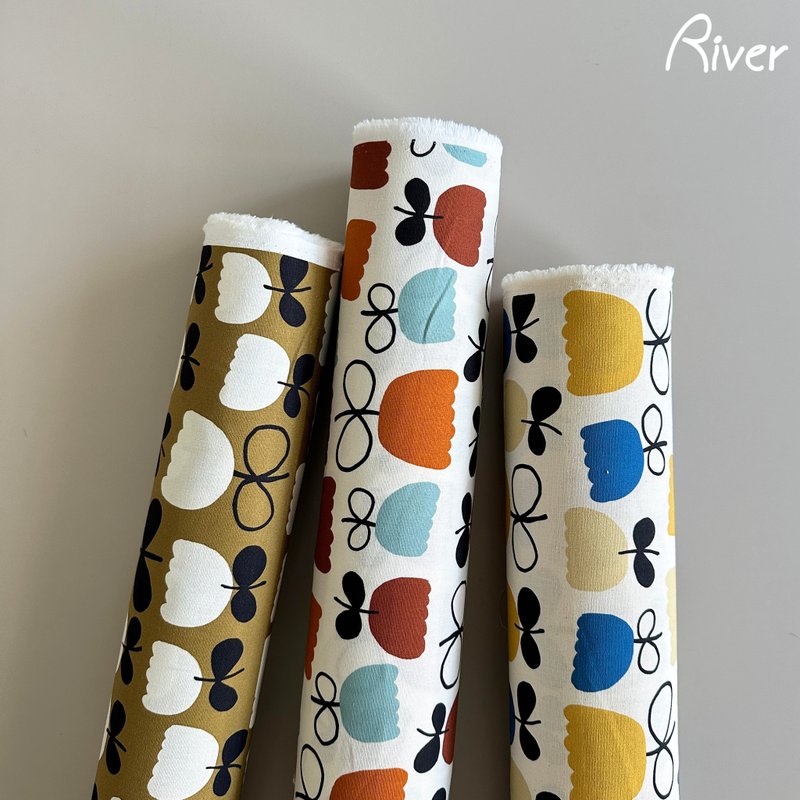 【River】原創設計布料/鬱金香 - 編織/刺繡/羊毛氈/縫紉 - 棉．麻 多色