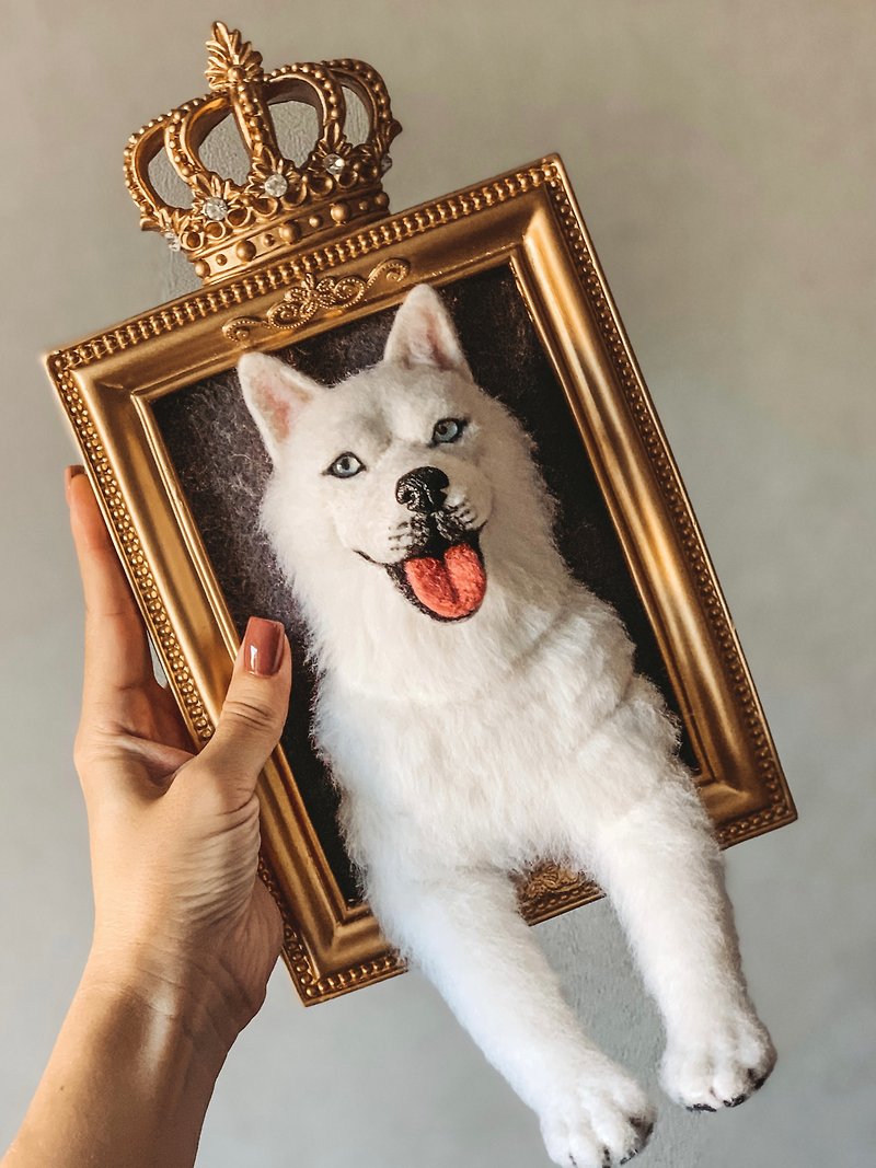 Wool Customized Portraits - Husky portrait from photo - dog gift. Stuffed animal. And any other dog breed