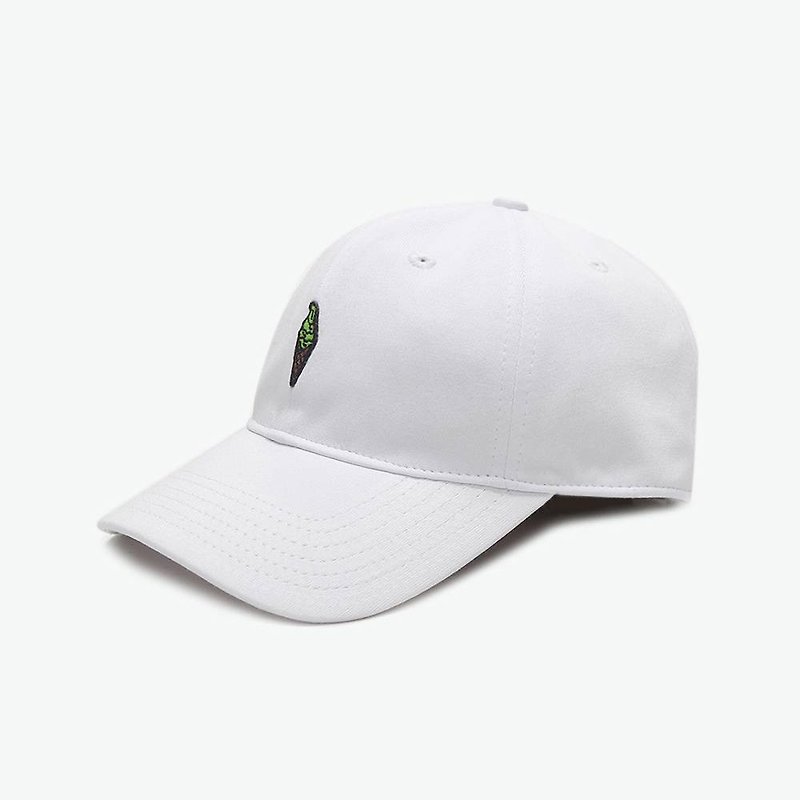 Matcha Cone Fun Patch Design Adjustable White Unisex Baseball Cap Refreshing All-match Four Seasons - หมวก - ผ้าฝ้าย/ผ้าลินิน ขาว