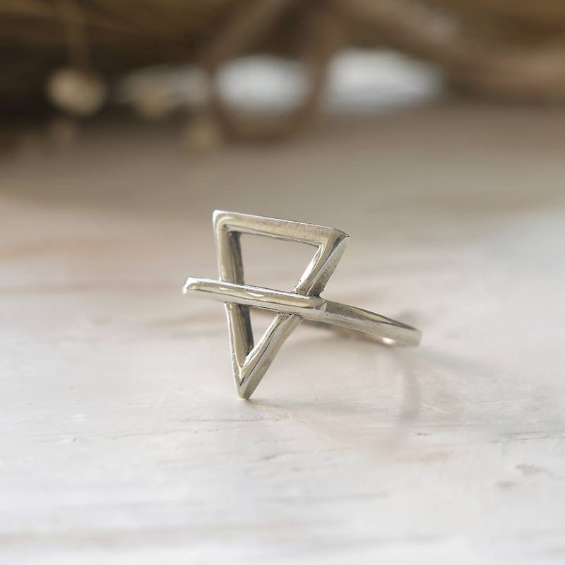 Alchemy Symbol Ring jewelry magic goth occult Vintage Alchemical silver gothic triangle - General Rings - Other Metals Silver