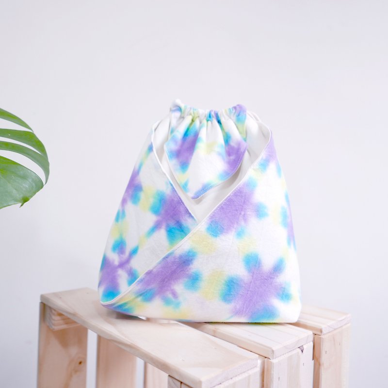 Tie dye/handmade/Kimono bag/hand bag/shoulder bag :Violet: - กระเป๋าแมสเซนเจอร์ - ผ้าฝ้าย/ผ้าลินิน สีม่วง