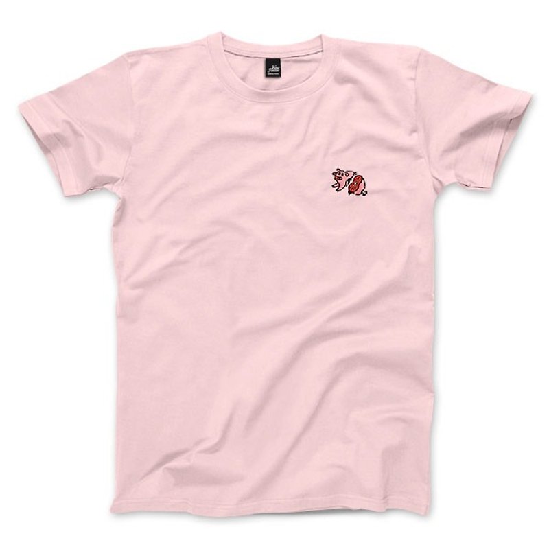 nice to MEAT you-pig-pink-unisex T-shirt - เสื้อยืดผู้ชาย - ผ้าฝ้าย/ผ้าลินิน สึชมพู