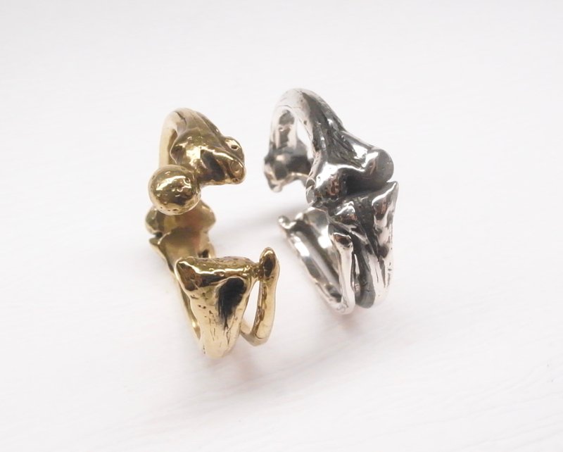 Ermao Silver[Large Series─Thigh and Femur-Ring] Silver or Bronze - แหวนทั่วไป - เงินแท้ สีเงิน