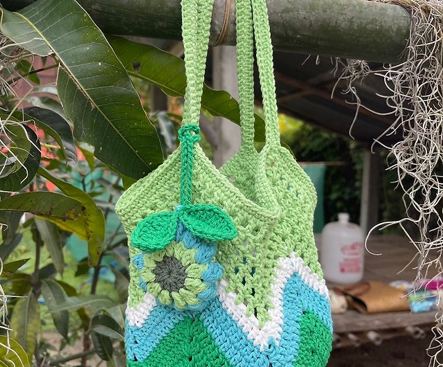 Green Granny Square Net Bag,Crochet Bag, Women Bag - Shop Knits