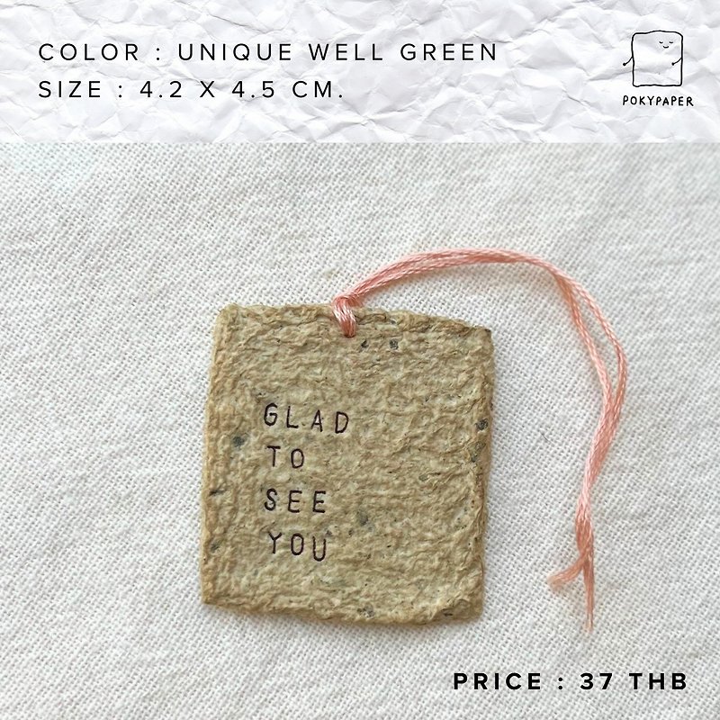 Tag/card, tea bag shape, Unique well green color - 其他 - 紙 