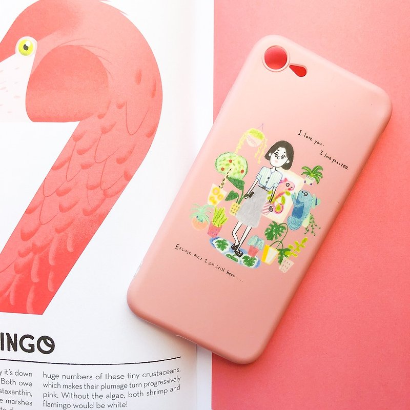 カメレオンiphone携帯電話ケースマットソフトケースに恋をする - スマホケース - プラスチック ピンク
