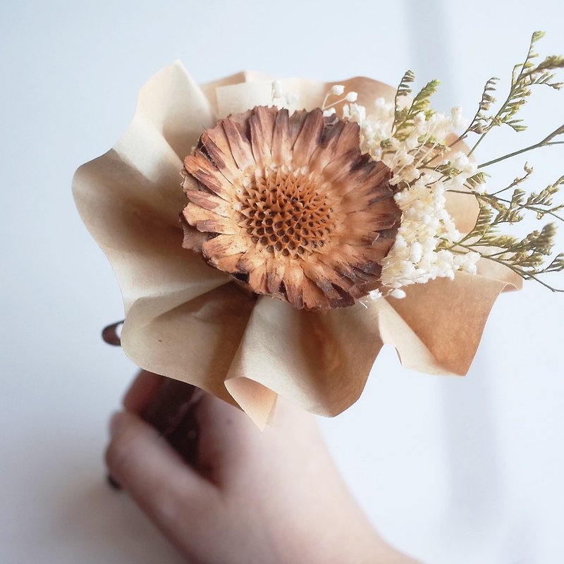 [Q-cute] Dry Flower Signature Pen Series - Smile Sun Flower - Other Writing Utensils - Plants & Flowers Brown