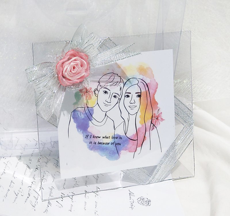 愛的彩虹環 似顏繪 插畫訂製 客製化情人節禮盒 - 似顏繪/人像畫 - 紙 多色