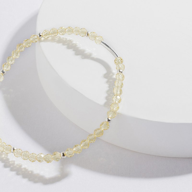 (Wealth + Career Luck) Glimmer Moment | Citrine S925 Sterling Silver | Natural Crystal Bracelet - Bracelets - Crystal Yellow