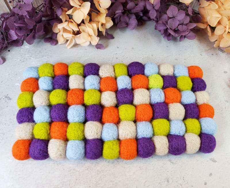 雙人杯羊毛氈長型杯墊  辦公桌小物 居家擺飾 - 杯墊 - 羊毛 多色