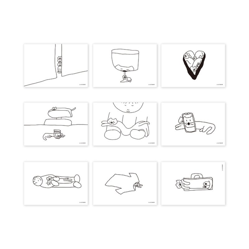 現貨 - 韓國 SUSSTORE - 各樣的貓咪 明信片/卡片 - 9 款可選 - 卡片/明信片 - 紙 白色